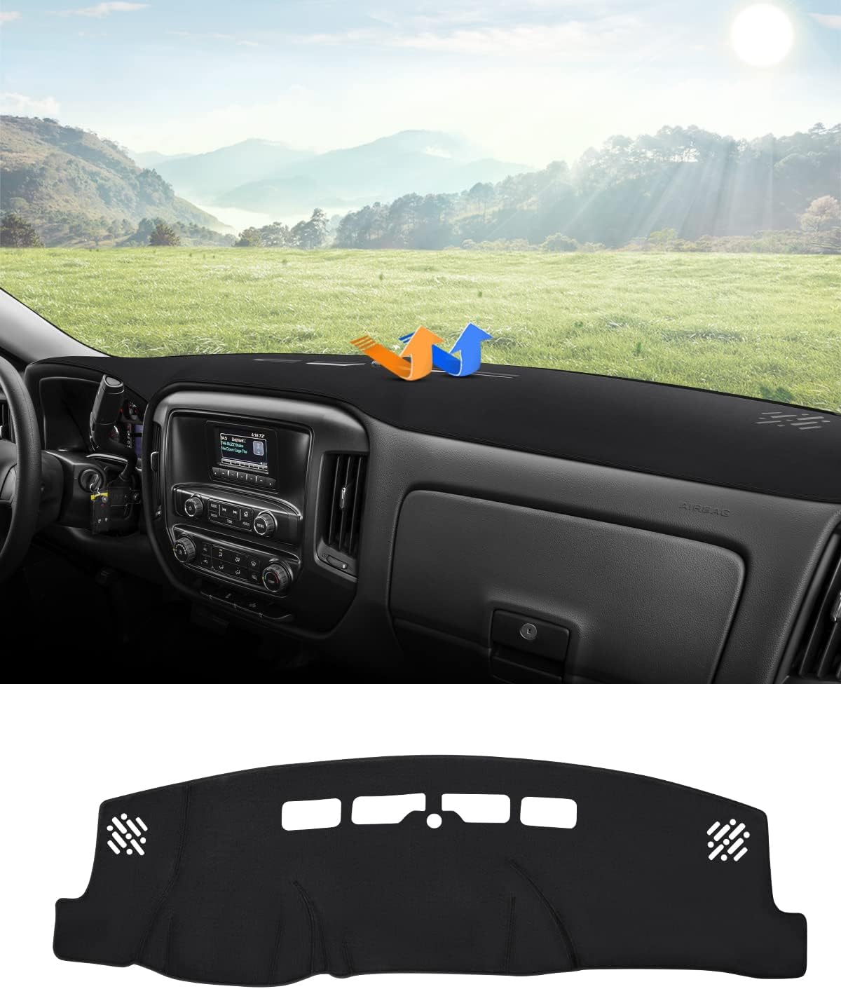 

Flannel Dash Cover for 2014-2018 Silverado/Sierra 1500, 2015-2019 2500HD 3500HD - Sun Shade UV Block