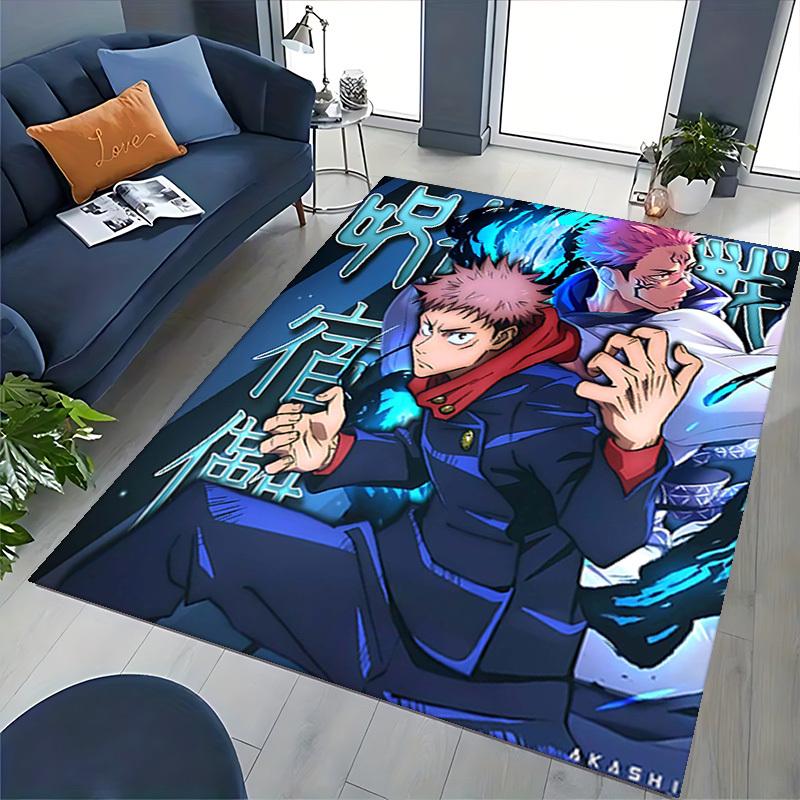 1pc Anime Cartoon Design Jujutsu Kaisen Satoru Gojo Chair Mat Non-Slip Carpet for Office Home Decoration Living Room Bedroom Game Room Birthday Gift A