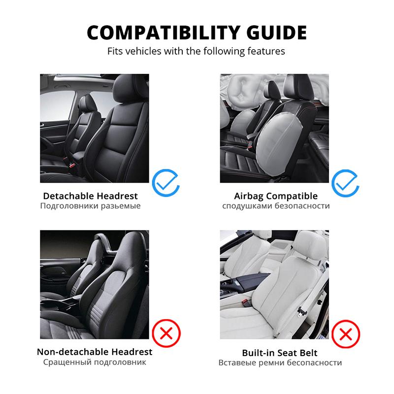 AUTOYOUTH Soft Luxury PU Leather Car Seat Covers Airbag Compatible Universal Fit for All Car SUV Truck Car Seat Protector