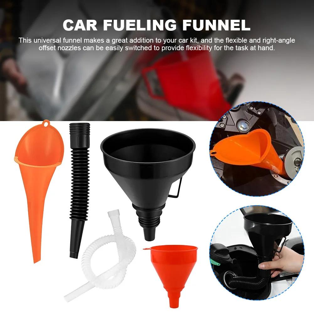Plastic Funnel Set for Car Oil Gas and Fluids Auto Home Kitchen Function Plastic Funnel Home Lab