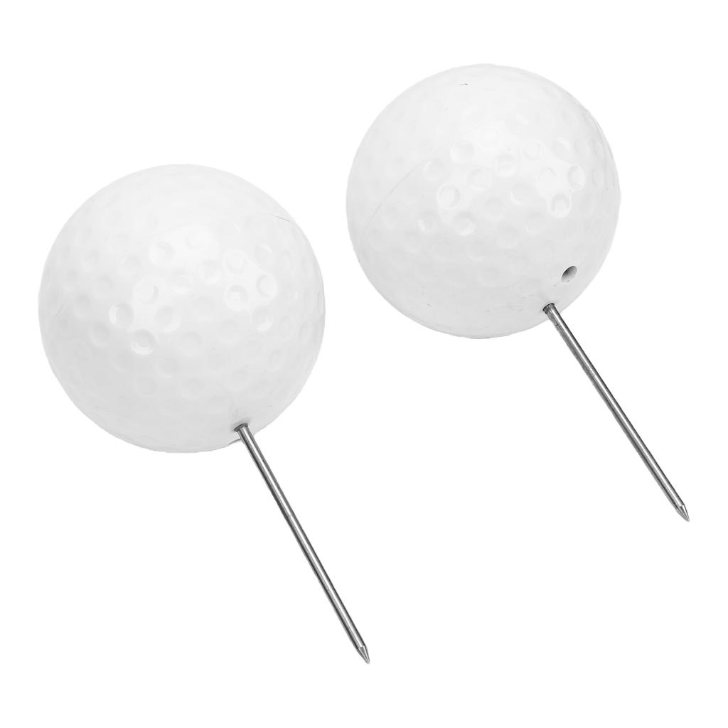 2PCS Tee Markers with Steel Spikes White Tee Box Markers for Course Driving Range Practice Facility Outdoor Accessories