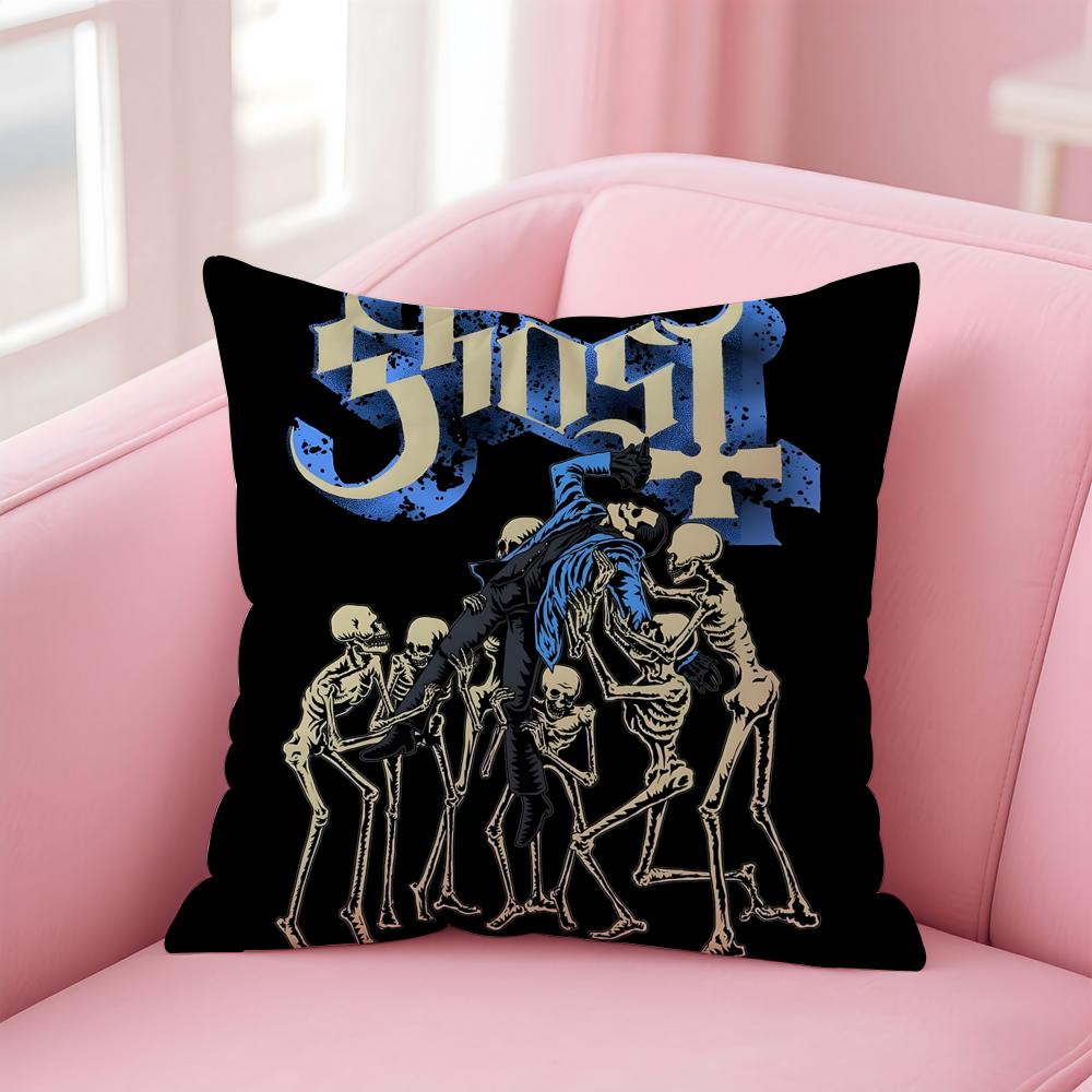 Band G-Ghost Cushion Cover Comfortable Reversible Pillow Cover Ideal for Car Sofa Bedroom & Beyond