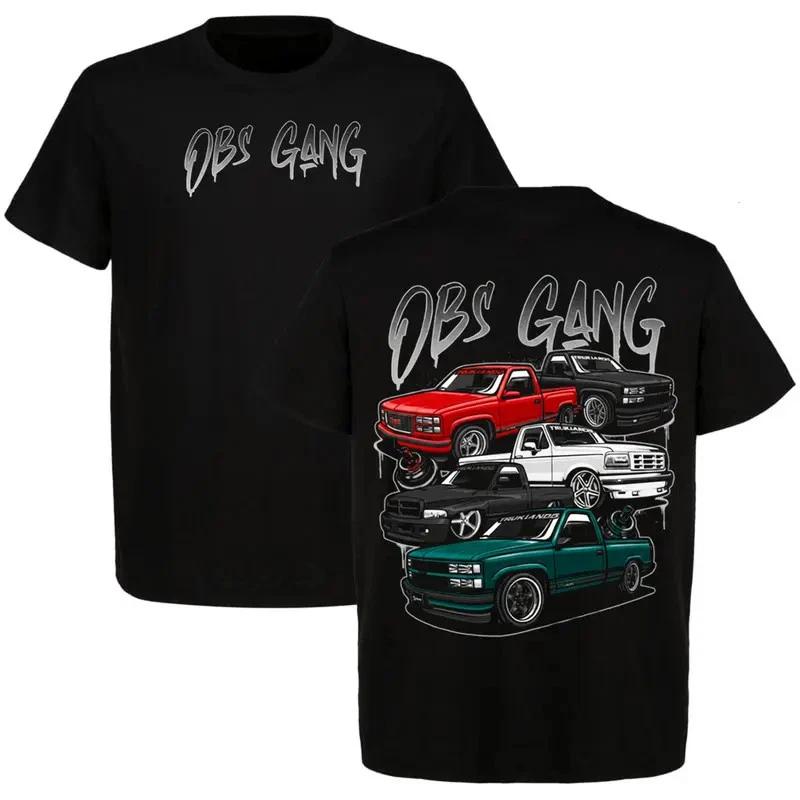 OBS Gang 2-Sided Men T-Shirt Car Lover Outfit Classic Trucks Tee Vintage Car XXL