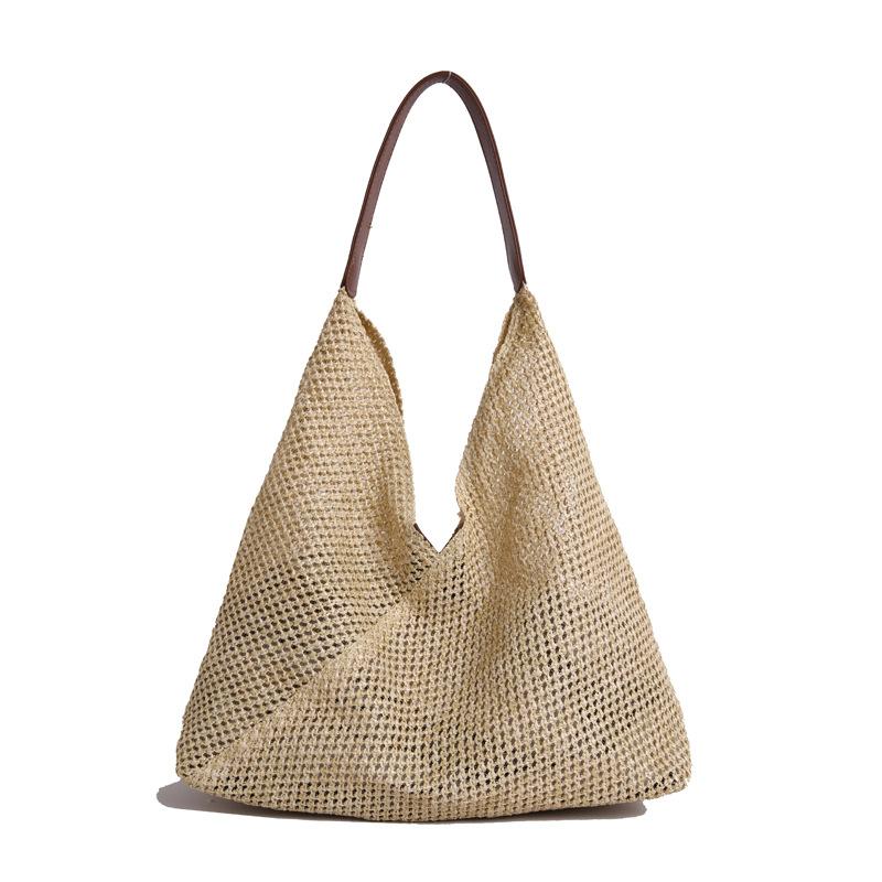 Handwoven bag women's 2025 new trendy fashion retro tote bag straw bag versatile large-capacity shoulder bag