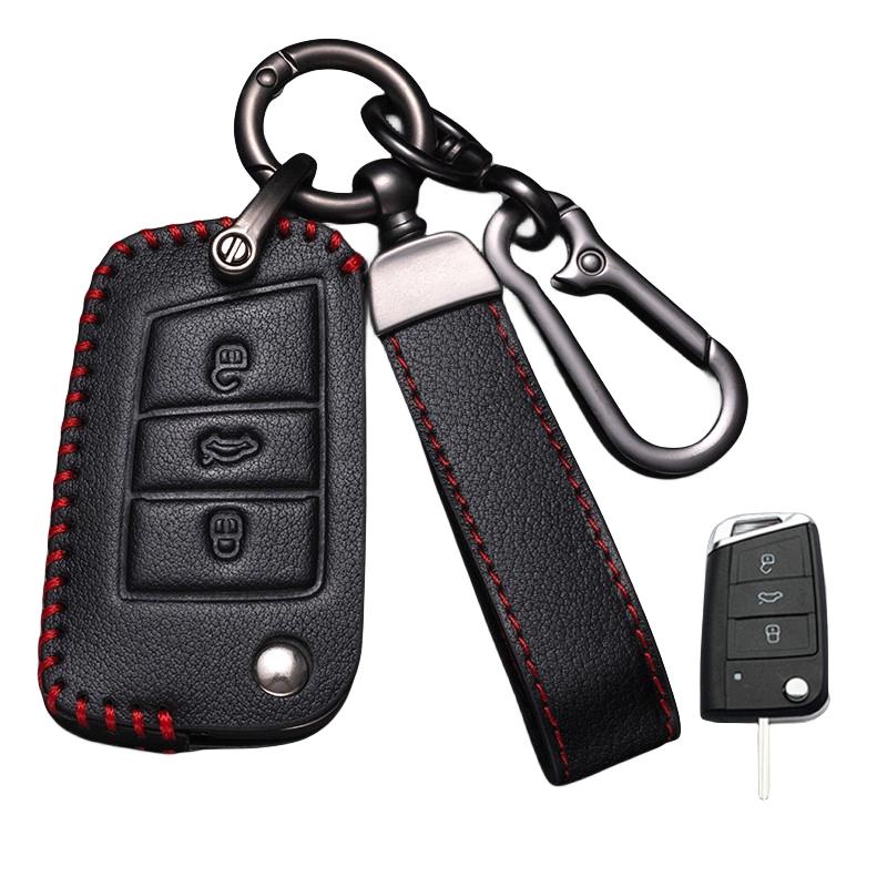 

Кожаный чехол для дистанционного ключа автомобиля, брелок для VW Volkswagen Passat CC Golf Santana Bora Polo LAVIDA Tayron Tharu Tiguan