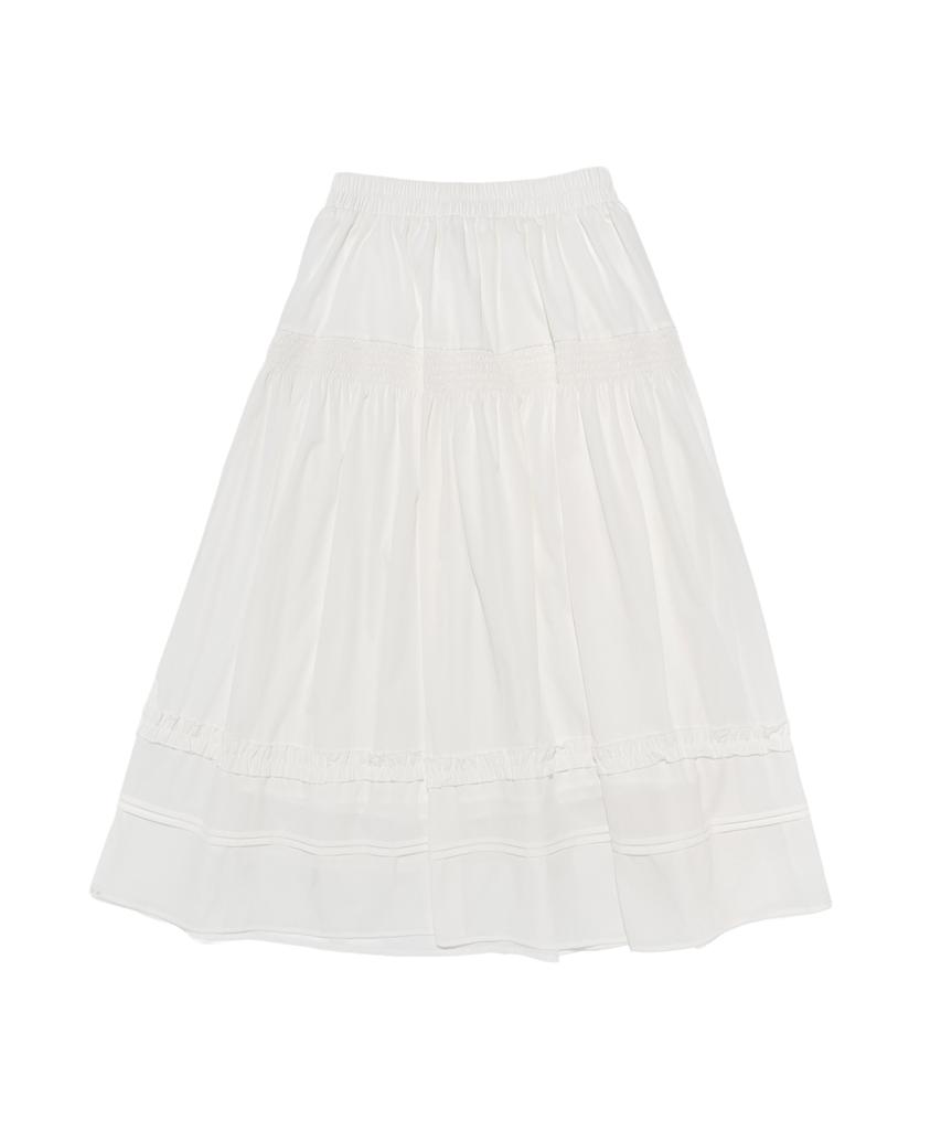 CARGOBROS FOR WOMAN Frilled Elastic Long Skirt (White)