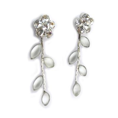 [K0979] - White 'Paradis Floral' Designer Earrings