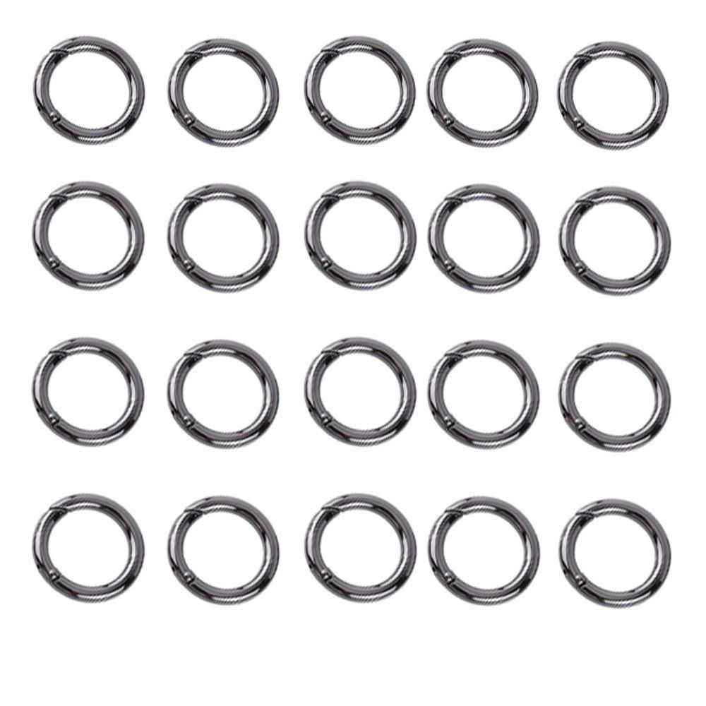 20 Pcs Round Round Carabiner Spring Snap Clips Zinc Alloy Keychain Buckle Outdoor Activities