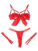 Ohyeahlady Sexy Lingerie Plus Size Satin Panties with Cute Leg Bra and Panties Size 5XL Women's Set, Rings, Set, Underwired, Red,