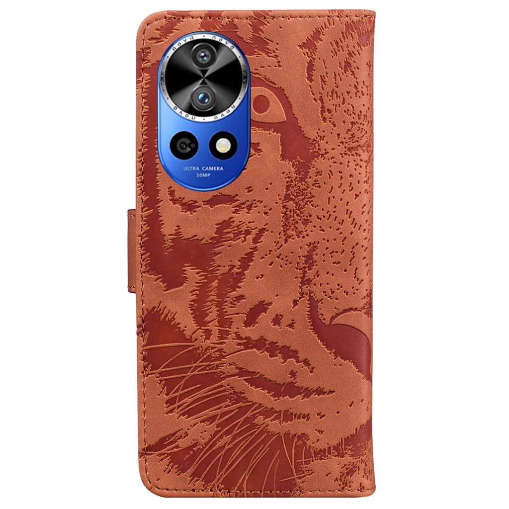 For Huawei Nova 12 Pro 5G/12 Ultra 5G Stand Case Tiger Imprint Leather Phone Cover