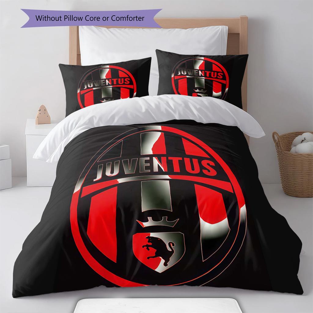 Set Copripiumino Trapuntato Juve Federa Federe Decorazione Casa Regalo di Compleanno (1 * copripiumino + 2 * federa, senza nucleo)