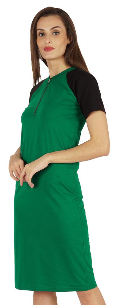 Inkmeso Solid Short Raglan Sleeves Dress For Women  s Summer Casual Sporty Bodycon T-Shirt