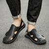 Fashion Hollow Out Leather Commute Casual Driving Shoes Quality Classic Baotou Sandals Summer Outdoor Walking Breathable Men's Sandals