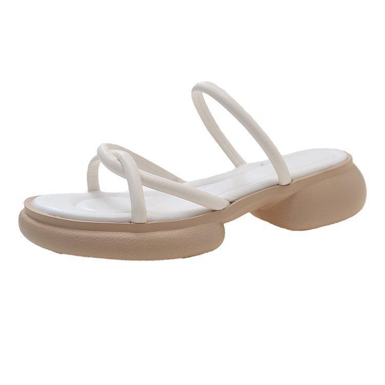 

Крутые тапочки, женская летняя верхняя одежда 2025 года, новая мода, универсальный толстый каблук, сказочный стиль, ретро, французский, нишевый, высокие каблуки 40