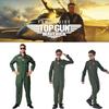Top Gun pilots tērps Halloweena kostīms bērniem un pieaugušajiem Maverick Cosplay tērps ar saulesbrillēm un vārda zīmi