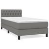 3140274 vidaXL Lit à sommier tapissier avec matelas Gris foncé 100x200cm Tissu