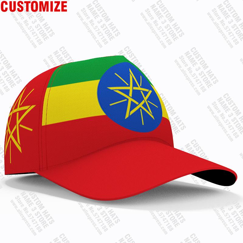 Ethiopia Baseball Cap Free 3D Custom Made Name Number Team Logo Et Hat Eth Country Travel Ethiopian Amharic Nation Flag Headgear