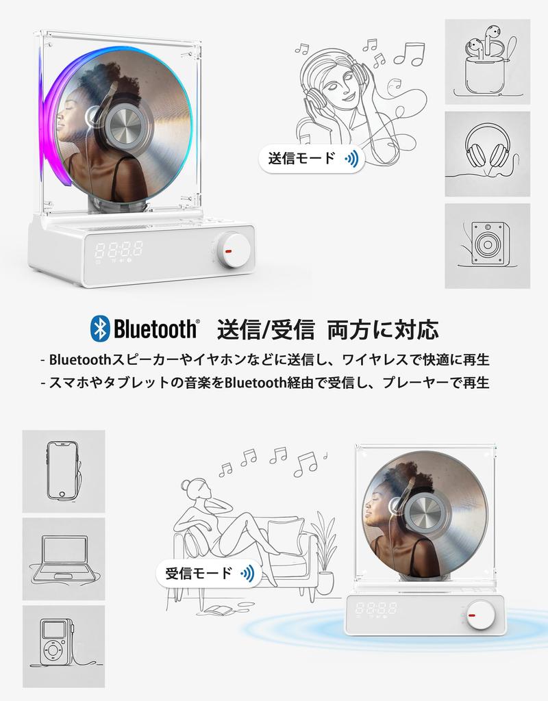 Dainichi Electronics CORTE CD Player with Bluetooth Supports Both Transmit and Power Earphone Recording Transparent PSE and Technical Approval [New