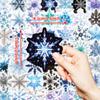 50Pcs Light Color Snowflake Stickers – Waterproof Christmas Decals for Notebook, Electric Bike