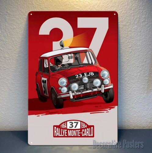 mini monte carlo rally Car Metal Poster Tin Sign Size 20x30cm(7.8x11.8inch)