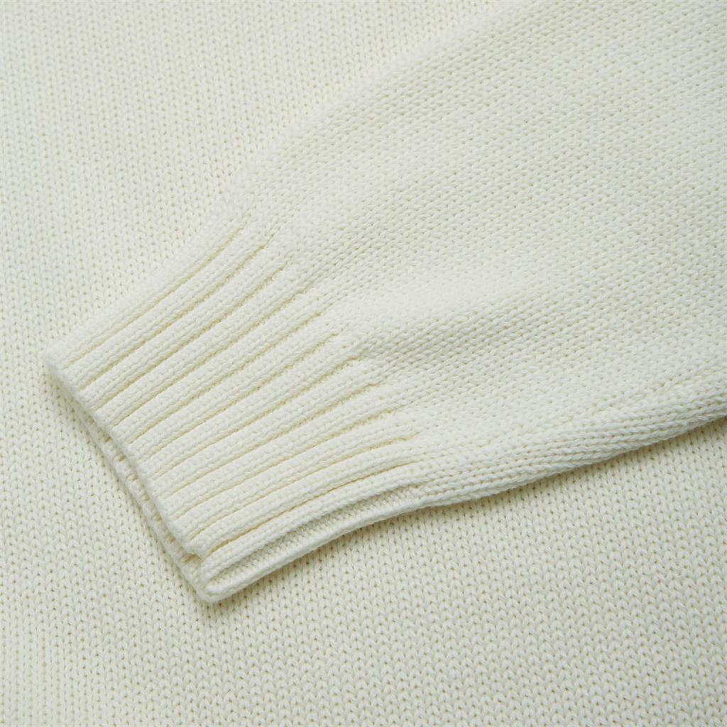 Polo Ralph Lauren Logo Embroidered Crew Neck Long Sleeve Knit Sweater Men Sweater Cream 710810846-035