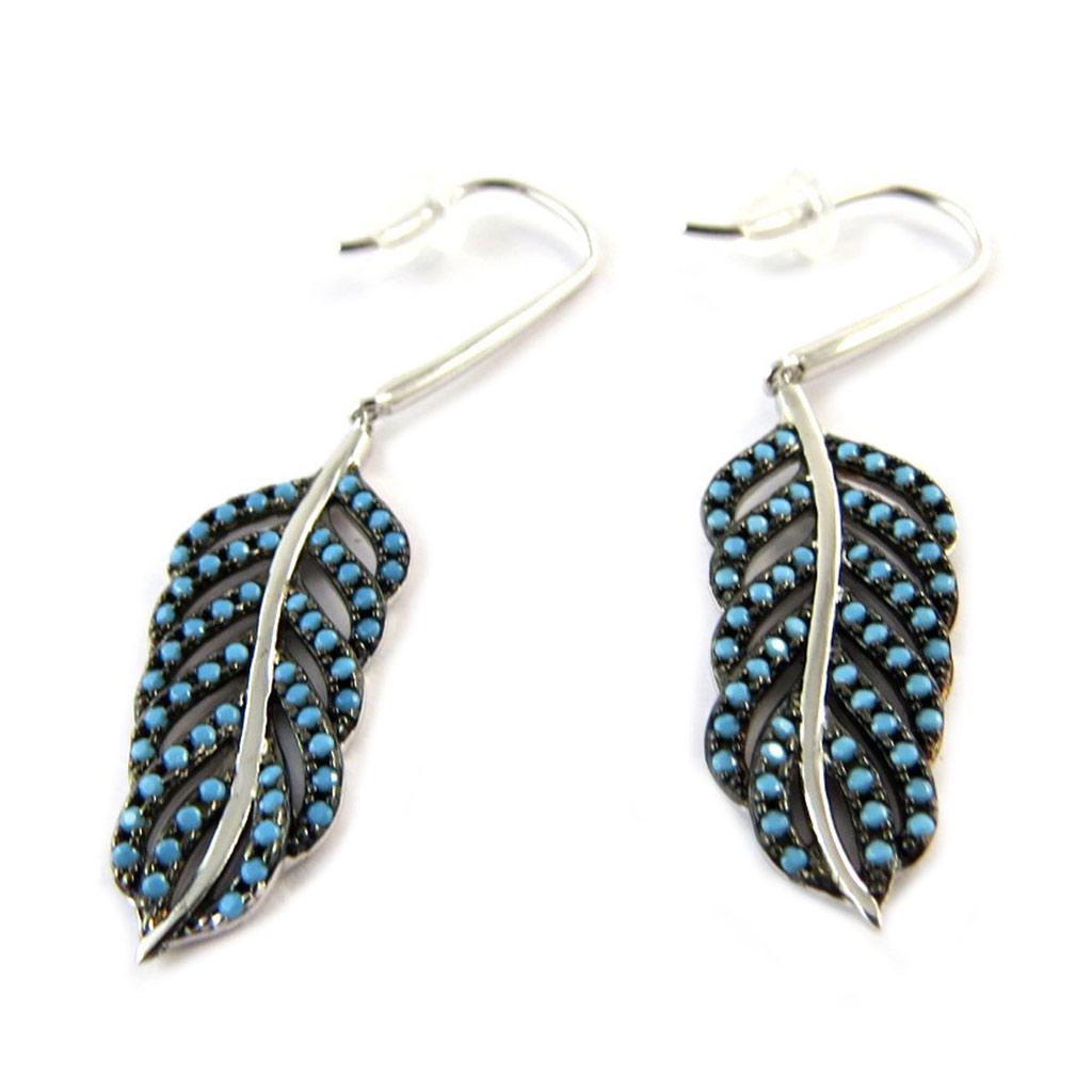 

Les Trésors De Lily [N6986] - Boucles Argent Navajos turquoise argenté (rhodié)
