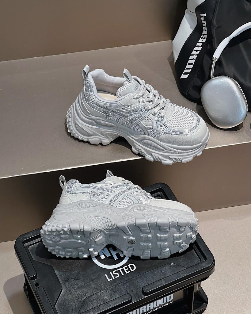 Leather Daddy Shoes Women's Autumn 2025 New Breathable Versatile Thick-soled Height Increasing Casual Lightweight Fashion Sports Running Shoes