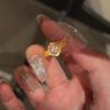 Sparkling High Carbon Diamond Open Ring Elegant Pink Pigeon Egg Yolk Design for Women