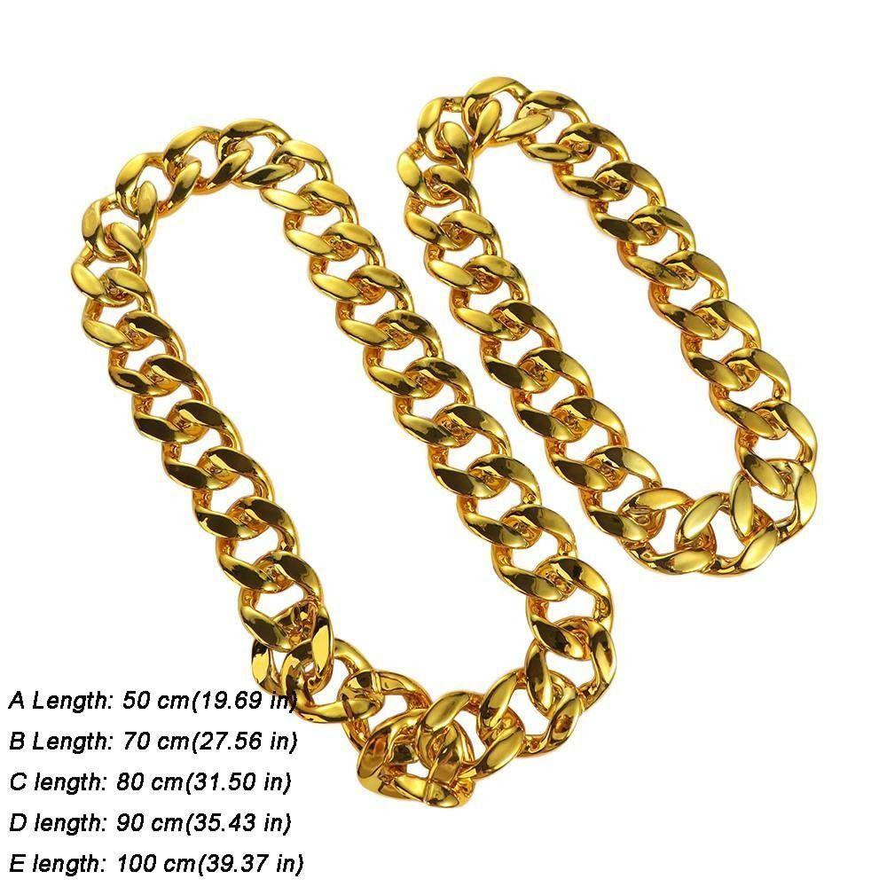 Chain Gold Plated Sweater Chain Punk Thick Chain Necklace Fashion Jewelry Men Exaggerated Necklace