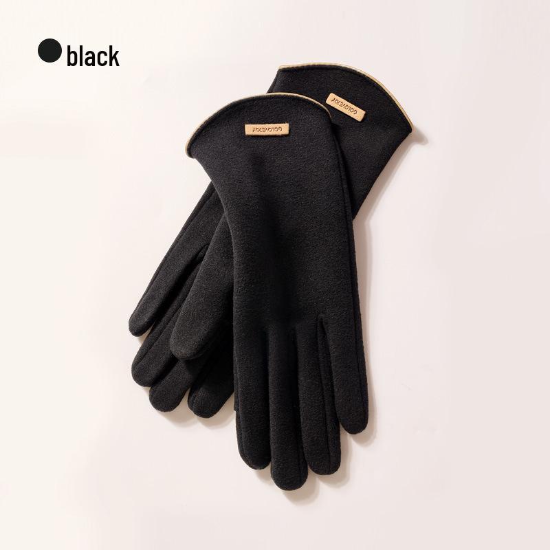 Women's Winter Velvet-Lined Touchscreen Cycling Gloves DY43