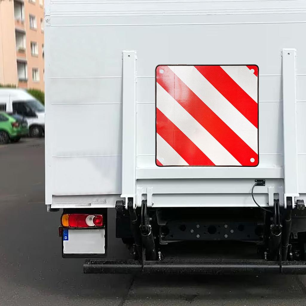 Warning Sign Car Roadside Warning Board Square Reflective Red White Alarm For Truck Automotive Security Auto Bike Carrier Road