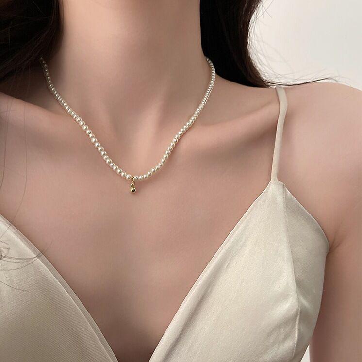 

Hepburn Style Pearl & Bead Choker Necklace - Elegant Summer Design for Women