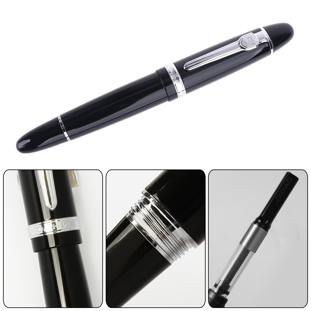 Neu Jinhao 159 Schwarz Und Silber für M Nib Brunnen Stift Dicken