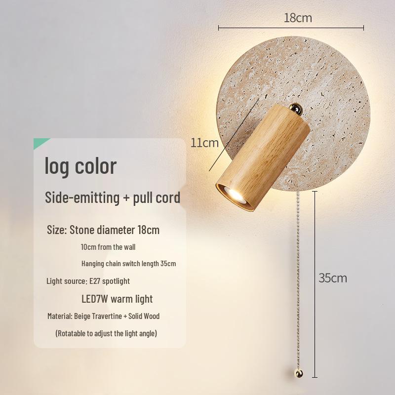 Yellow Mid-Century Rotatable Bedroom Wall Lamp with Switch for Bedside Reading