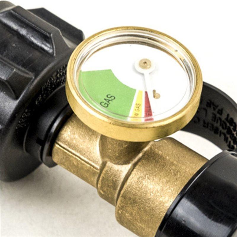 SHGO-Propane Tank Gauge For RV Camper, For 5-40LB Tanks, Ideal For Heaters, Grills, QCC1/Type 1 Connections