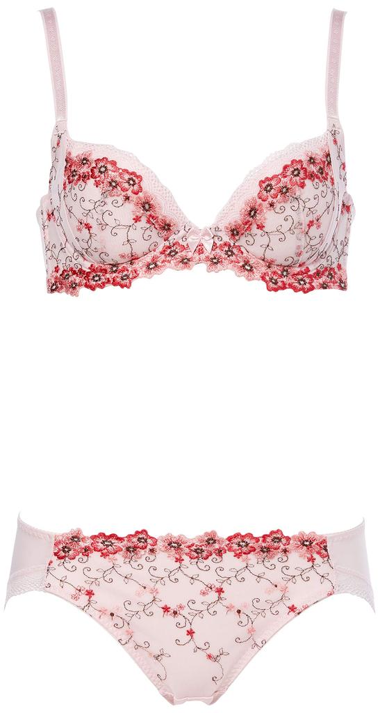 Triumph Floral Lace Textured Tight Bra 10187638 1188 1188 E75L G9-002 (Pink)