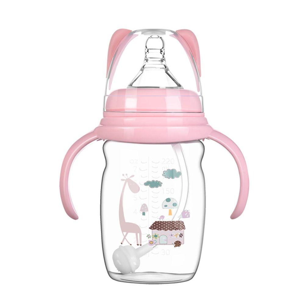 Silicone Nipple Baby PP Bottle Drop-resistant Baby Bottle With Handle  Feeding Utensils