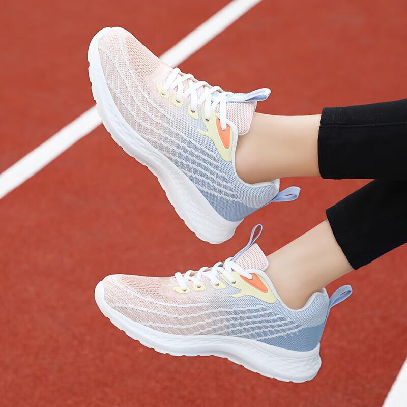 Women's shoes sneakers women's 2025 new summer breathable mesh women's lightweight shock absorption marathon running shoes trendy shoes