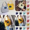 Trendy Korean Fashion Canvas Bucket Bag Mini Candy Color Shoulder Bag