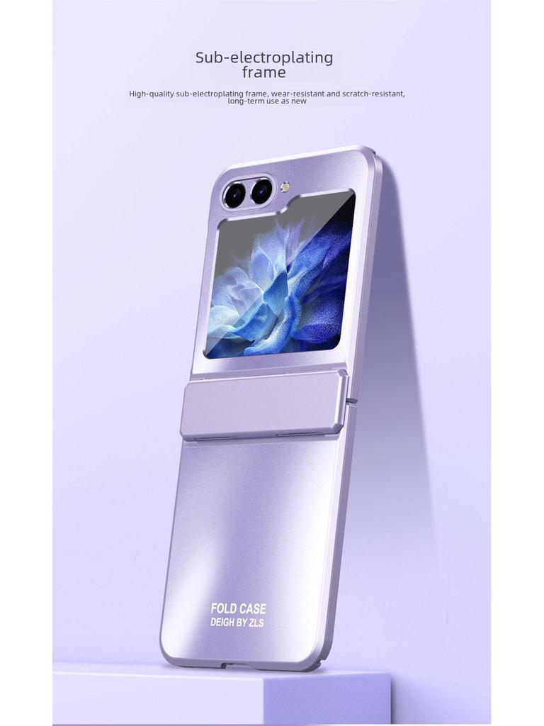 Samsung ZFlip6 Mattes Galvanisiertes Gehäuse - Rundumschutz-PC-Hülle für ZFlip5/ZFlip4