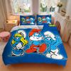 Smurfs Blue Friends Print 3Pcs Bedding Setduvet Cover With 2 Bedropillowcase Home Birthday Gift