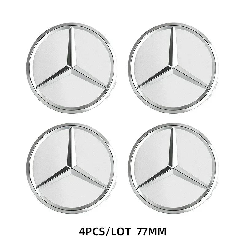 

Car Sticker 2025 Hot For Benz 4Pcs 75MM Car Wheel Center Hub Caps AMG Wreath for Mercedes Benz GLE GLK SLK CLA CLK W203 W204 W20