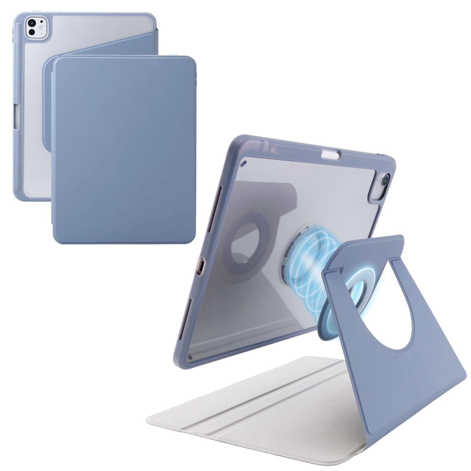 

ELECOM iPad Pro Case Portrait or Landscape Magnetic Pen Flap 11-inch (M4) Cover, 360-Degree Rotation, Positioning, Attachment, Storage, Included,