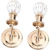 Dollhouse Wall Lamps 2pcs Vintage Metal Mini Wall Lights 1:12 Scale Girl Toys Crystal Diamond Hanging Lamps