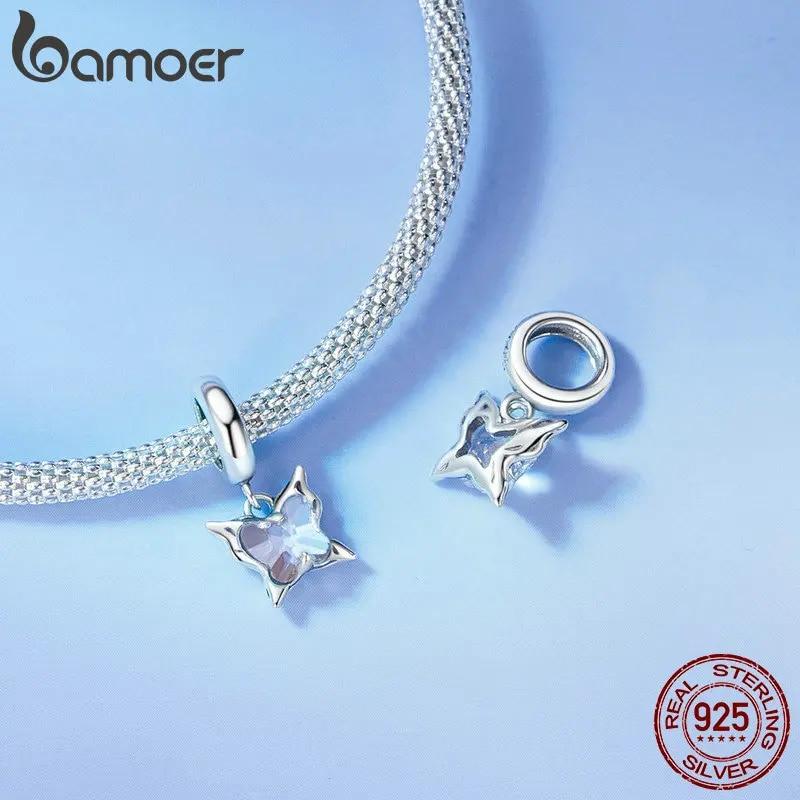 Brelocuri cu fluturi BAMOER pentru brățări, mini brelocuri suspendate din argint 925 pentru brățări și coliere, bijuterii, cadouri