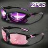 2PCS Fashion Half Frame Sports Glasses Classic Style Star Purple Dream Pink Eyewear