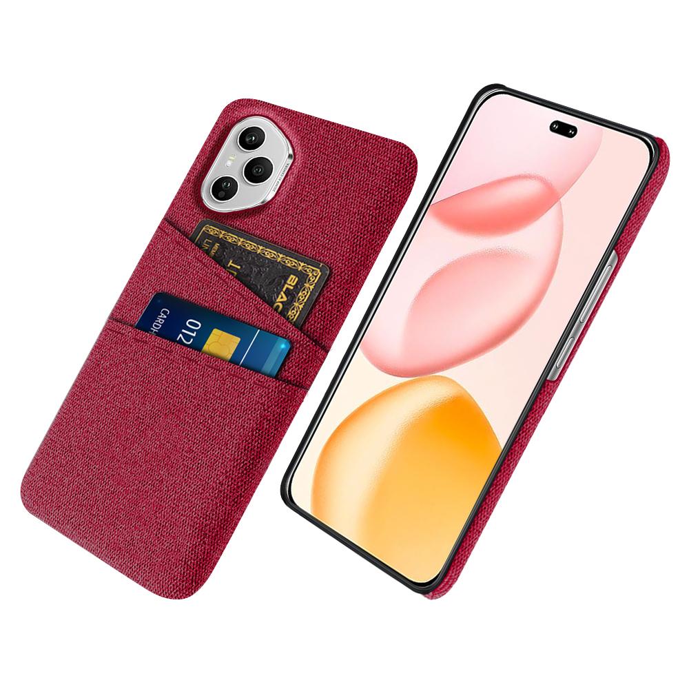 Für Honor 400 Pro 5G (Global) Hülle Stoff+Hartes PC Handyhülle mit Dualen Kartenfächern