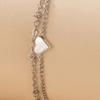 Double Layered Women Anklet Heart Pendant Alloy Adjustable Elegant Chain Anklet Foot Jewelry
