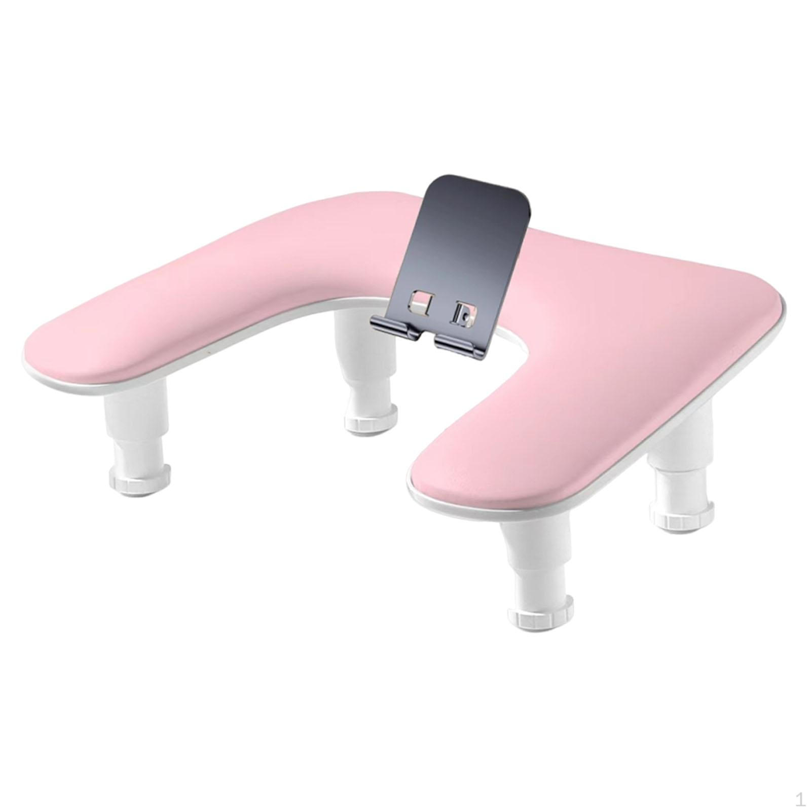 

Регулируемая по высоте подставка для рук для маникюра, практичный аксессуар для салона и дома, прочная розовый