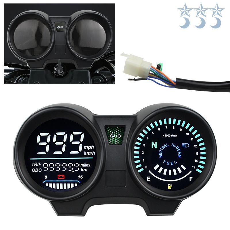 

Мотоциклетный счетчик Led Rpm Напряжение Одометр Titan150 Meter Cg125 Аксессуары Приборная панель чёрный